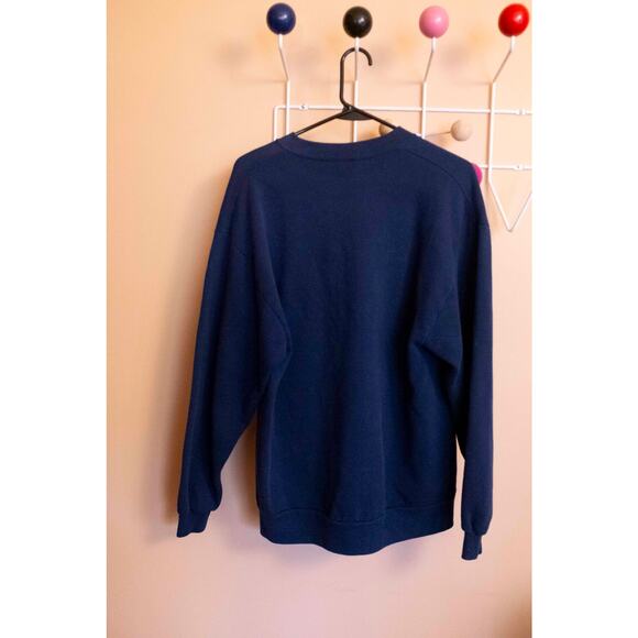 Vintage Buck Crewneck Sweatshirt – Navy Blue Jerzees Deer Made in USA - Picture 5 of 7